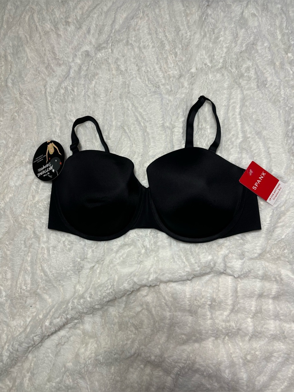 NWT Spanx Black Up For Anything Strapless Convertible Bra Size 36D New